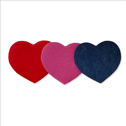 Iron On Kleiber Denim Heart Shaped Patches