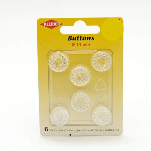 Transparent glitter effect pattern buttons