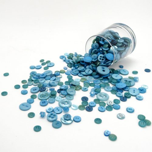 Craft Buttons Assorted Shapes & Sizes Sky Blue