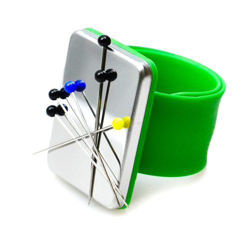 Magnetic Pin Cushion on a Wristband Green