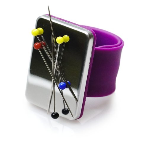 Magnetic Pin Cushion on a Wristband Purple