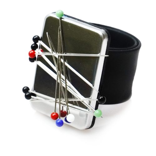 Magnetic Pin Cushion on a Wristband Black
